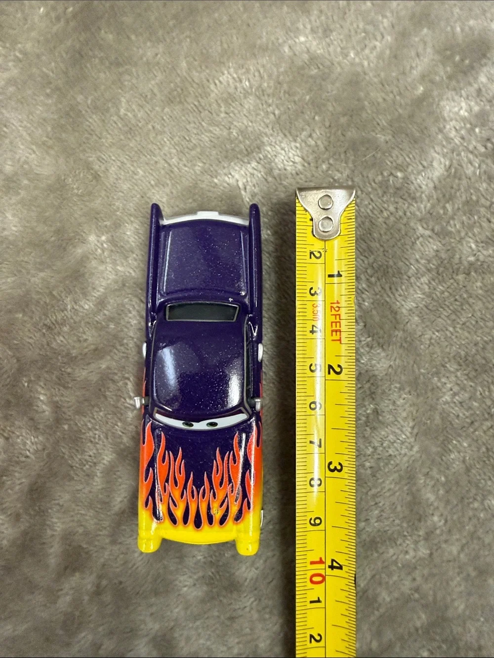 🏎️ Disney Pixar Cars Rare Greta 1:55 Diecast Purple With Flames On Hood & Side